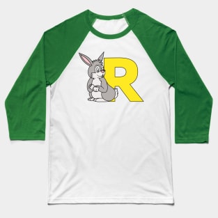 Letter R with Rabbit Baseball T-Shirt